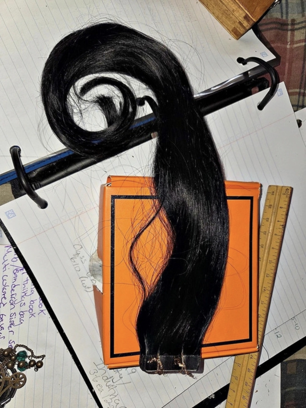 Full Shine 17" Tape-In Human Hair Extensions - Black (NIB)